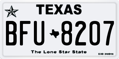 TX license plate BFU8207