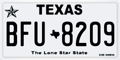 TX license plate BFU8209