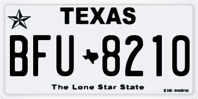 TX license plate BFU8210