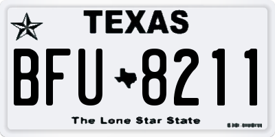 TX license plate BFU8211
