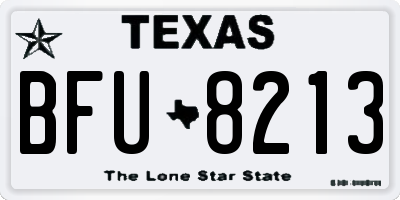 TX license plate BFU8213