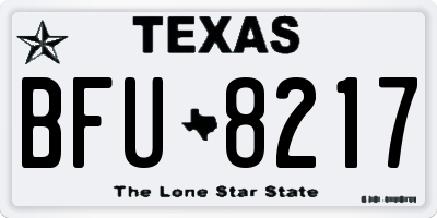TX license plate BFU8217