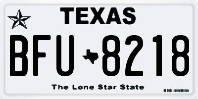 TX license plate BFU8218