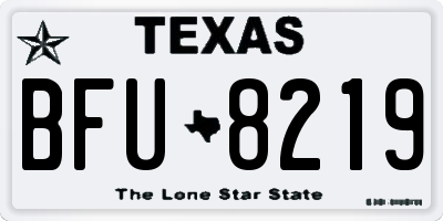 TX license plate BFU8219