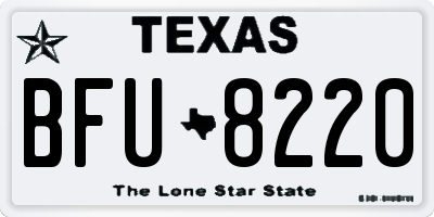 TX license plate BFU8220