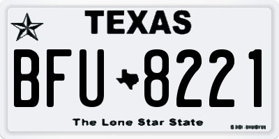 TX license plate BFU8221