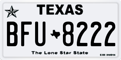 TX license plate BFU8222