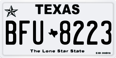 TX license plate BFU8223