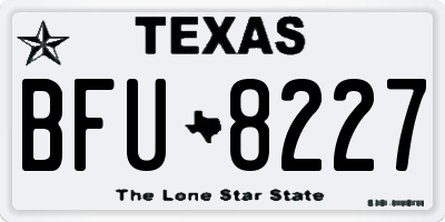 TX license plate BFU8227