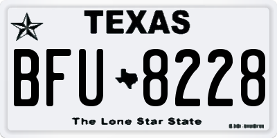 TX license plate BFU8228