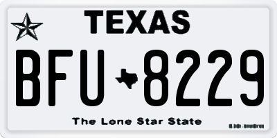 TX license plate BFU8229