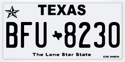 TX license plate BFU8230