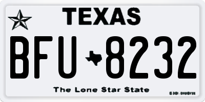 TX license plate BFU8232