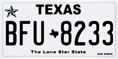 TX license plate BFU8233
