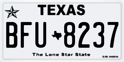 TX license plate BFU8237