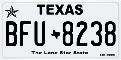 TX license plate BFU8238