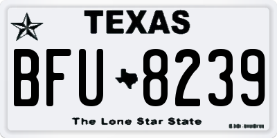 TX license plate BFU8239