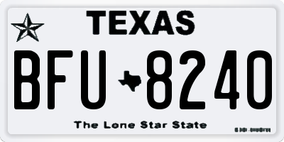 TX license plate BFU8240