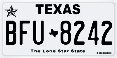 TX license plate BFU8242