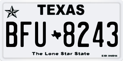 TX license plate BFU8243