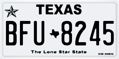 TX license plate BFU8245