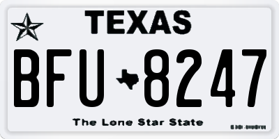 TX license plate BFU8247