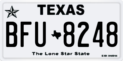 TX license plate BFU8248