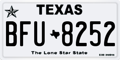 TX license plate BFU8252