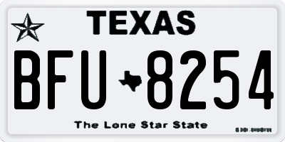 TX license plate BFU8254