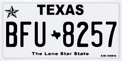 TX license plate BFU8257