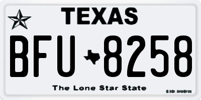 TX license plate BFU8258