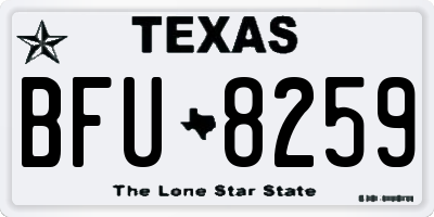 TX license plate BFU8259