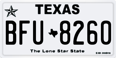 TX license plate BFU8260
