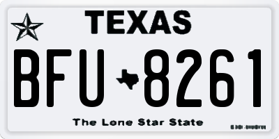 TX license plate BFU8261