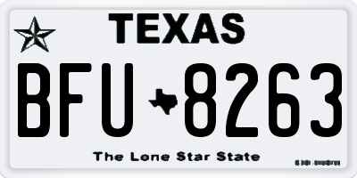 TX license plate BFU8263