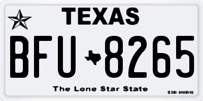 TX license plate BFU8265
