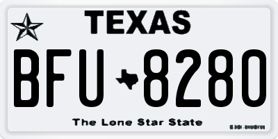 TX license plate BFU8280