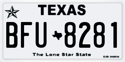 TX license plate BFU8281
