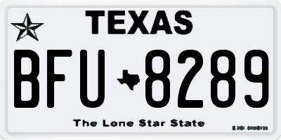 TX license plate BFU8289