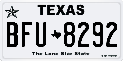 TX license plate BFU8292