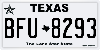 TX license plate BFU8293