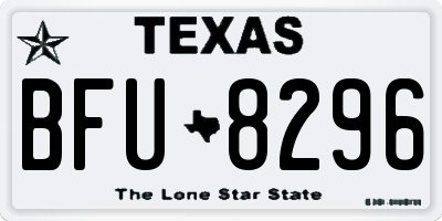 TX license plate BFU8296