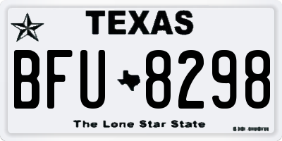TX license plate BFU8298