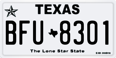 TX license plate BFU8301
