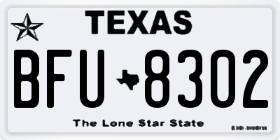 TX license plate BFU8302