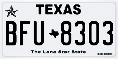 TX license plate BFU8303