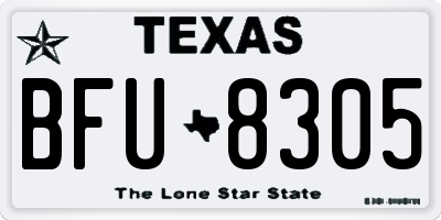 TX license plate BFU8305