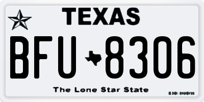 TX license plate BFU8306