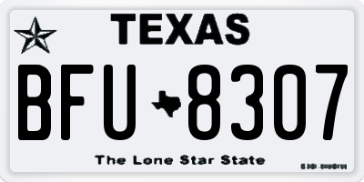 TX license plate BFU8307