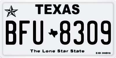 TX license plate BFU8309